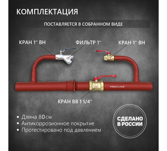 Байпас без насоса PROFLINE комплектуется железом Ду32 УТ-00036496