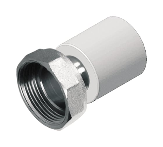 Муфта с накидной гайкой Политэк 32x1" PPRC (белые) 9888203201