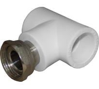 Тройник с накидной гайкой Политэк 20x3/4" PPRC (белые) 9888102034