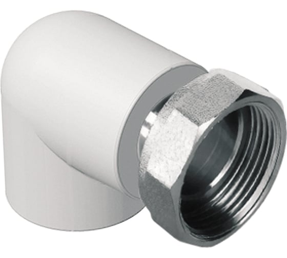 Угольник с накидной гайкой Политэк 32x1" PPRC (белые) 9888003201