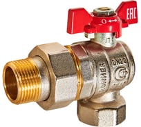 Шаровой кран ROMMER RBV-0006-2610220 неполнопроходной, угловой, с американкой RG00938RJN7385