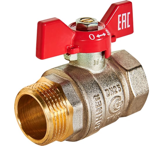 Кран шаровой ROMMER, ВР/НР, ручка бабочка, 1 дюйм RBV-0004-2210225 RG00938RJNAE8V