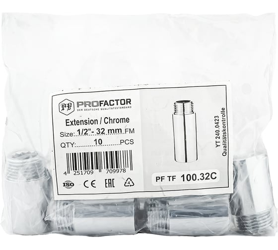 Удлинитель PROFACTOR CHROME в/н 1/2 - 32мм PF TF 100.32C