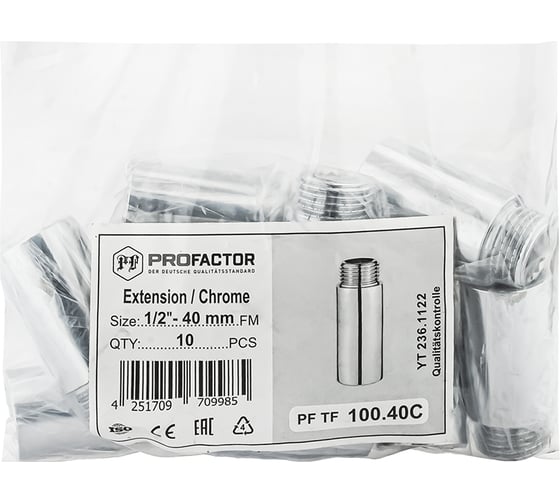 Удлинитель PROFACTOR CHROME в/н 1/2 - 40мм PF TF 100.40C