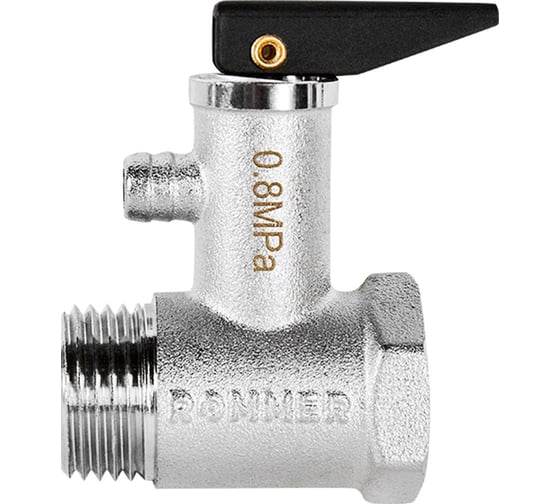 Предохранительный клапан для водонагревателя ROMMER 8 бар, 1/2 дюйма RVS-1007-008015 RG0092LPJR8V9N