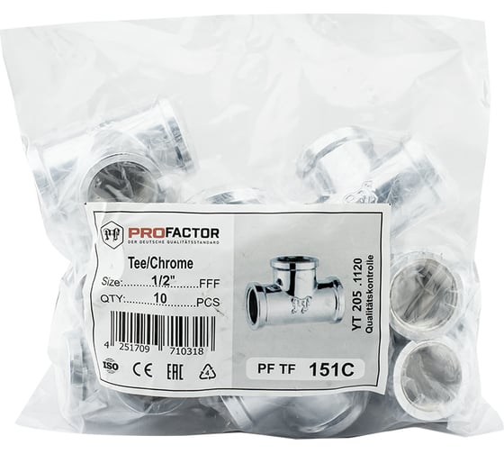 Тройник PROFACTOR CHROME в/в/в 1/2 PF TF 151C