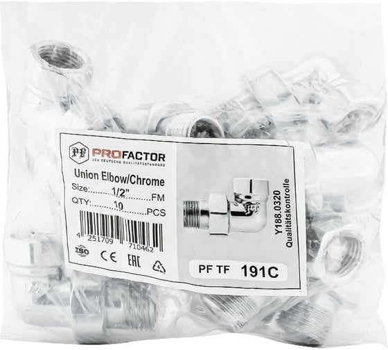 Соединение с полусгоном угловое американка PROFACTOR CHROME в/н 1/2 PF TF 191C