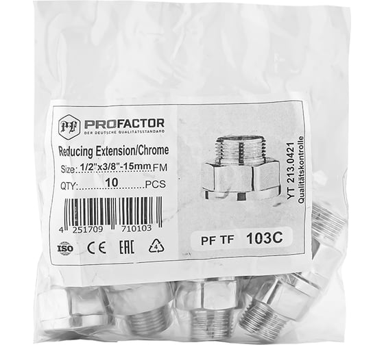 Удлинитель переходной PROFACTOR CHROME в/н 1/2 х 3/8 PF TF 103C