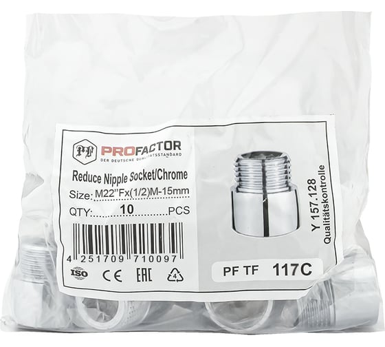 Удлинитель переходной PROFACTOR CHROME в/н М22 х 1/2 PF TF 117C