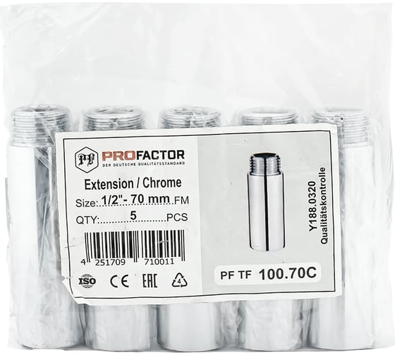 Удлинитель PROFACTOR CHROME в/н 1/2 - 70мм PF TF 100.70C