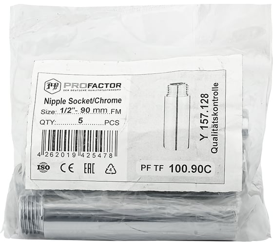 Удлинитель PROFACTOR CHROME в/н 1/2 - 90мм PF TF 100.90C