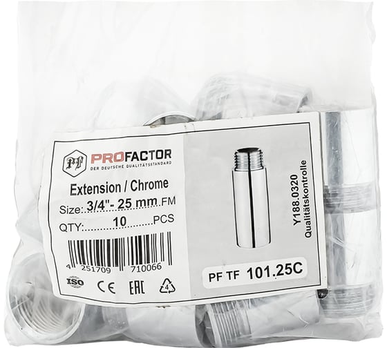 Удлинитель PROFACTOR CHROME в/н 3/4 - 25мм PF TF 101.25C