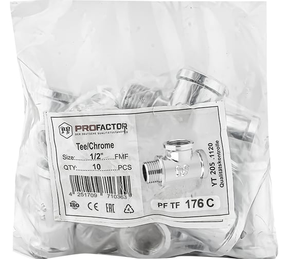 Тройник PROFACTOR CHROME в/в/н 1/2 PF TF 176C