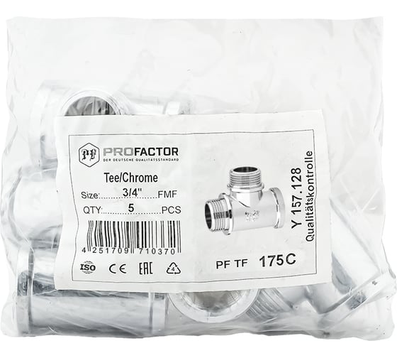 Тройник PROFACTOR CHROME в/н/н 3/4 PF TF 175C
