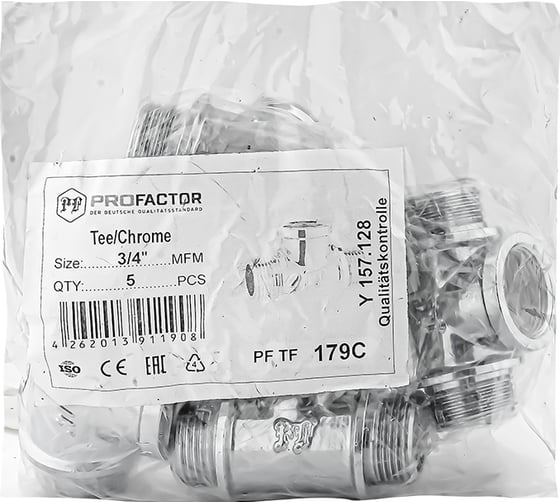 Тройник PROFACTOR CHROME н/в/н 3/4 PF TF 179C