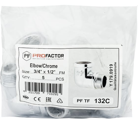 Уголок PROFACTOR CHROME в/н 3/4 х 1/2 PF TF 132C