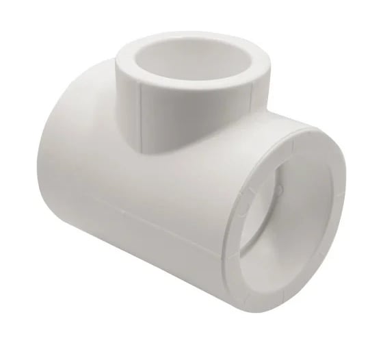 Тройник переходной Millennium 90×75×90 мм полипропиленовый ППР для труб, белый, 25 бар, +95°C 3M12-tio-907590 1