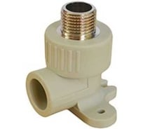 Угольник комбинированный с креплением Damento 20 мм x 1/2 дюйма, наружная резьба, серый 986093