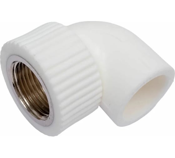 Угольник Millennium 20 мм × 3/4" ППР комбинированный для труб, с внутренней резьбой, белый 3M22-efo-200с00 1