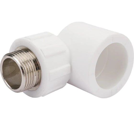 Угольник комбинированный Millennium 20 мм × 3/4 наружная резьба, полипропилен/латунь, белый 3M22-emo-200c00 1
