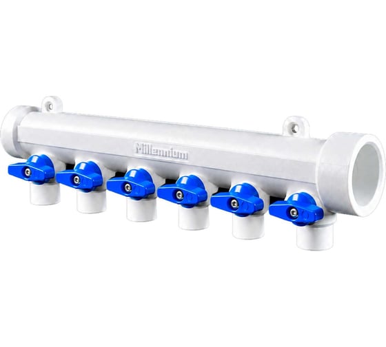 Коллектор ПП с кранами Millennium Ø40мм, 6 вых., син. ручка 3M62-mnb-400620 УТ000026857