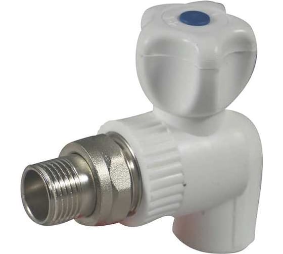 Кран пластиковый Millennium 25 мм-3/4", угловой, верхний, с латунным шаром 3M42-vre-250c000 1