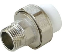 Муфта комбинированная разъёмная Damento наружная резьба, 20х1", белый 9453