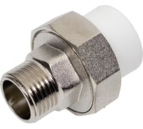 Муфта комбинированная разъёмная Damento наружная резьба, 20х1/2", белый 8718