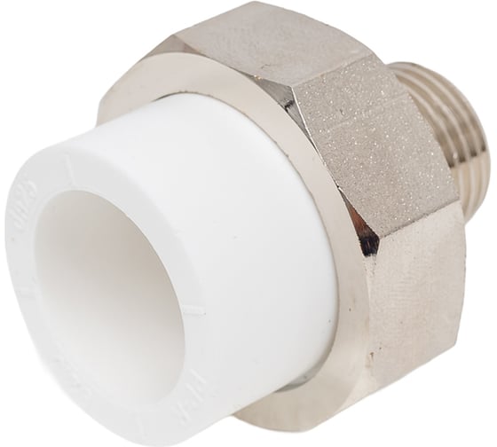 Муфта комбинированная разъёмная Damento наружная резьба, 25х1/2", белый 8720