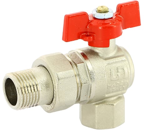 Угловой кран Uni-Fitt НВ 3/4", с разъемным соединением, полнопроходной, бабочка 133T3000