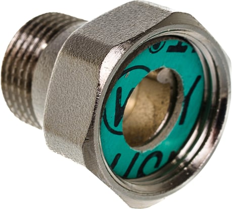 Соединение с накидной гайкой Uni-Fitt НВ 1/2"x3/4", с плоской прокладкой, никелированное 624N2300