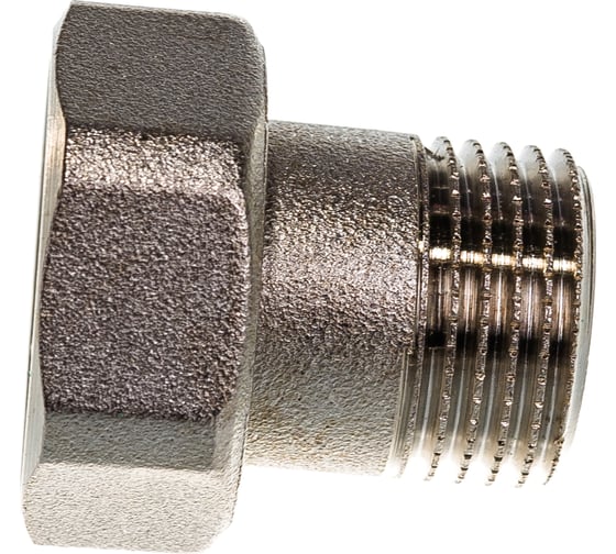 Соединение с накидной гайкой Uni-Fitt НВ 1/2"x3/4", с плоской прокладкой, никелированное 624N2300