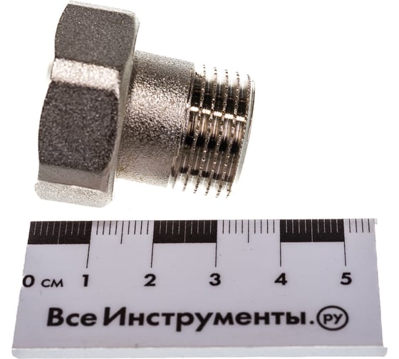 Соединение с накидной гайкой Uni-Fitt НВ 1/2"x3/4", с плоской прокладкой, никелированное 624N2300