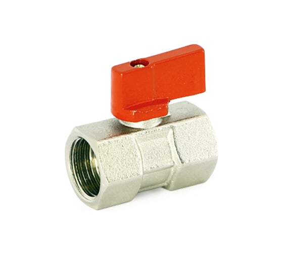 Шаровой кран Uni-Fitt мини, ВВ 1/2", флажок, красный, металл 120N2000