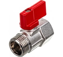 Шаровой кран Uni-Fitt мини, НВ 1/2", флажок, красный, металл 121N2000