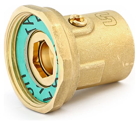 Соединение с накидной гайкой Uni-Fitt ВВ 1 1/2" х 1", со встроенным шаровым краном 627G6400