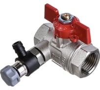 Шаровой кран Uni-Fitt ВВ 1/2", с дренажным вентилем, заглушка 1/4", бабочка 115T2000