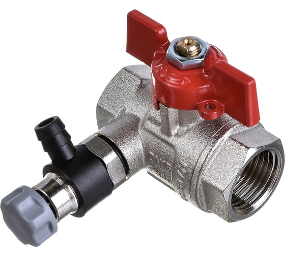 Шаровой кран Uni-Fitt ВВ 1/2", с дренажным вентилем, заглушка 1/4", бабочка 115T2000