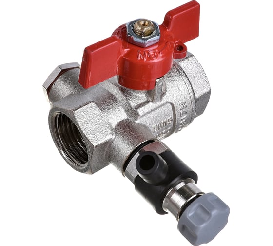 Шаровой кран Uni-Fitt ВВ 1/2", с дренажным вентилем, заглушка 1/4", бабочка 115T2000