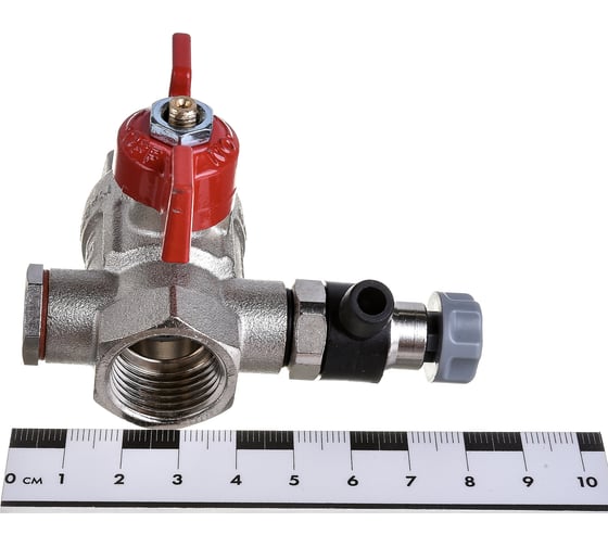 Шаровой кран Uni-Fitt ВВ 1/2", с дренажным вентилем, заглушка 1/4", бабочка 115T2000