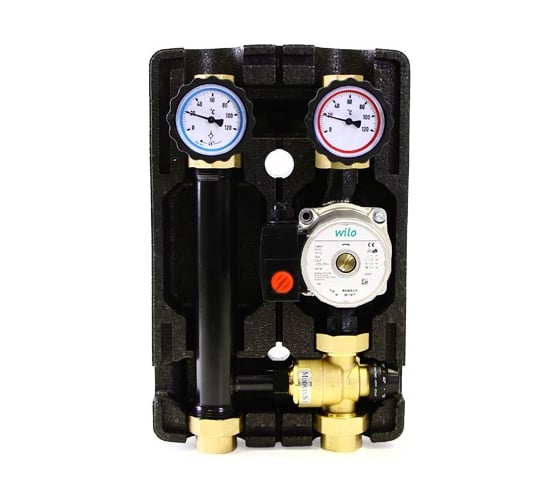 Насосно-смесительная группа Uni-Fitt DN25 с термосмесителем, Wilo Star RS 25/6 491W2500