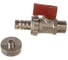 Шаровой кран Uni-Fitt НН 1/2" x 3/4", сливной, со штуцером ,заглушкой, флажок, красный, металл, никель 126N2000 1