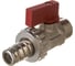 Шаровой кран Uni-Fitt НН 1/2" x 3/4", сливной, со штуцером ,заглушкой, флажок, красный, металл, никель 126N2000 3