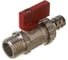 Шаровой кран Uni-Fitt НН 1/2" x 3/4", сливной, со штуцером ,заглушкой, флажок, красный, металл, никель 126N2000 4