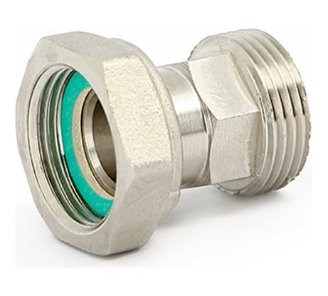 Соединение с накидной гайкой Uni-Fitt НВ 1" с плоской прокладкой, никелированное 622N4000