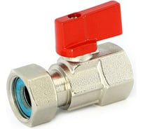 Шаровой кран Uni-Fitt мини ВВ 1/2" с накидной гайкой, флажок, красный, металл 122N2000