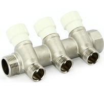 Коллектор Uni-Fitt НВ 1" 4х1/2" Н 40 мм никелированный с вентилями 404N4240