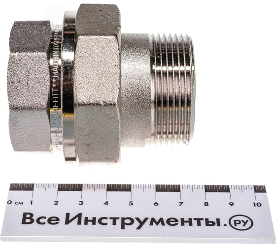 Разъёмное соединение Uni-Fitt НВ 1 1/2", прямое, с плоской прокладкой, никелированное 656N6000