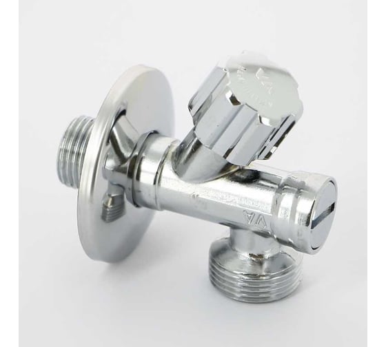 Вентиль Uni-Fitt НН 1/2" х 3/4" для подключения стиральных машин с фильтром, хром 187F2300
