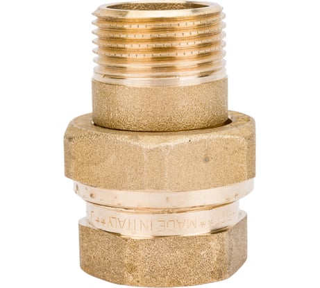 Разъемное соединение Uni-Fitt НВ 3/4", прямое, с плоской прокладкой, латунь 656G3000